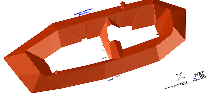 Bauaufnahme: 3D-Modell des gesamten Schlossdachs ...