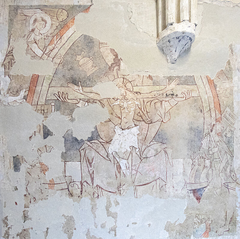 Der Gnadenstuhl. Fresko in der Heltauer Kirche. ...