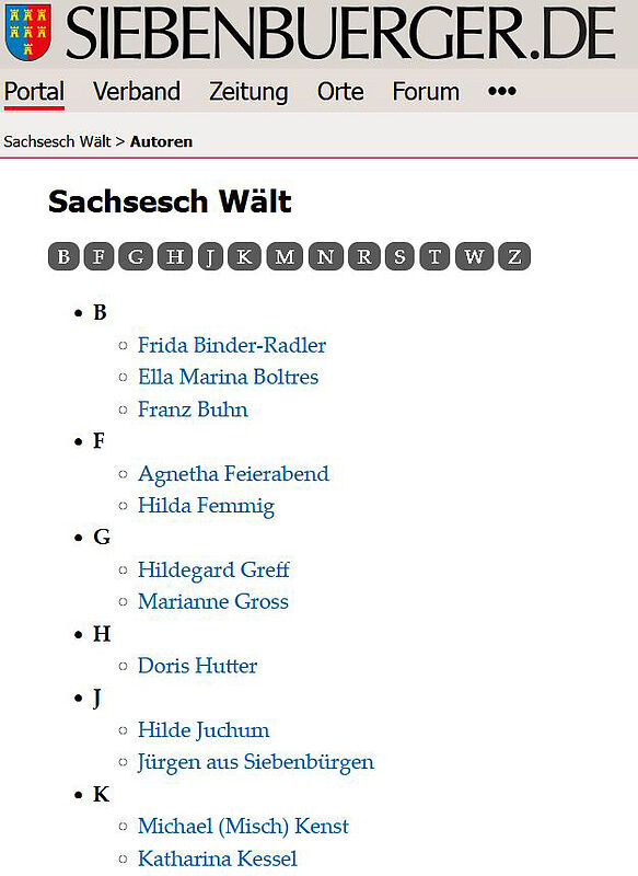 Screenshot: Die Gedichte können über den ...