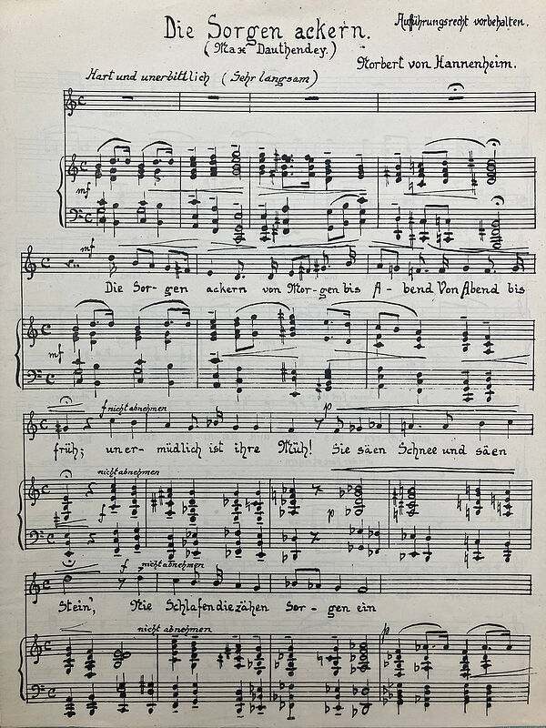 Erstdruck „Drei Lieder für Singstimme und Klavier ...