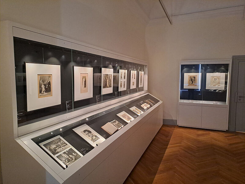 Blick in die Kabinettausstellung „Bilderwelten // ...