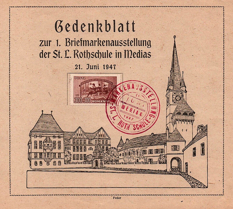 Gedenkblatt zur Briefmarkenausstellung der St. L. ...