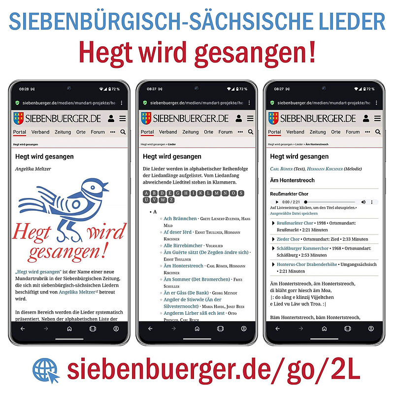 Die siebenbrgisch-schsischen Lieder der Rubrik ...