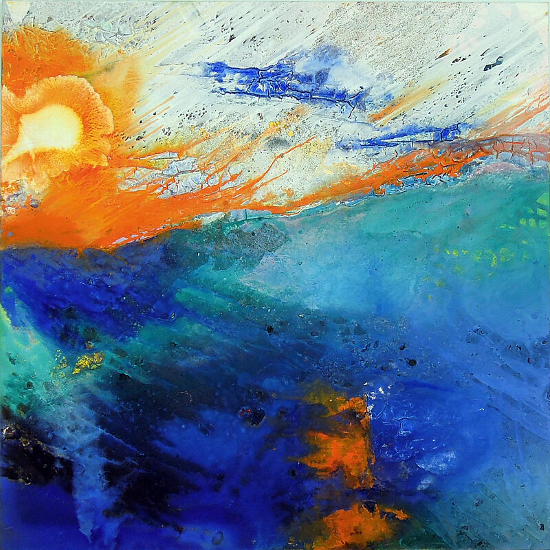 Gertrud Schneider: Sunrise, 100 x 100 cm, Mixed ...