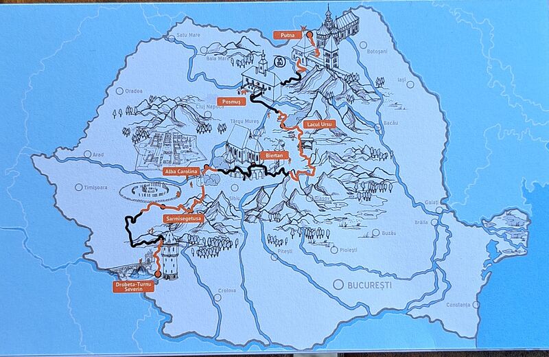 Karte der „Via Transilvanica“, erstellt vom ...