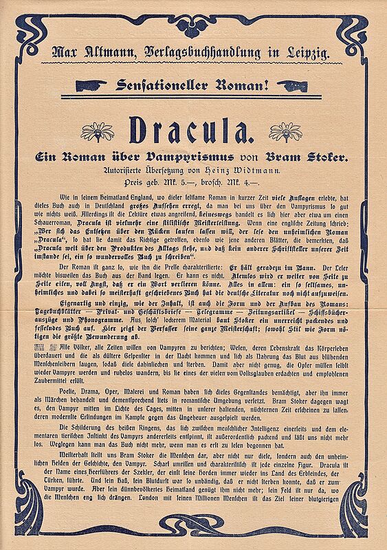 Mit diesem Flyer warb Max Altmanns Leipziger ...