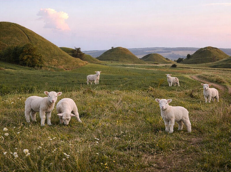 Kleine Lämmer in Hundertbücheln. Quelle: Hermann ...