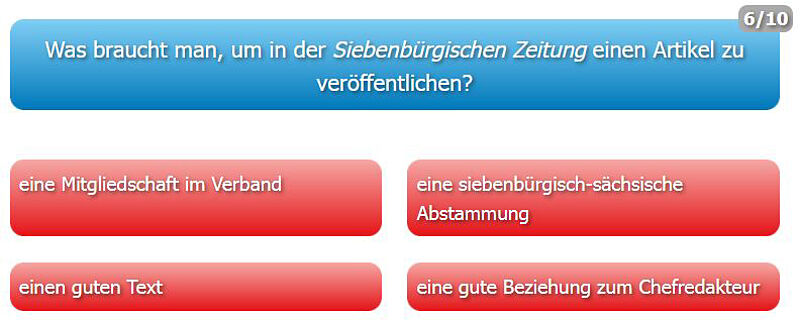 Das Quiz deckt unter anderem auf, was n�tig ist, ...