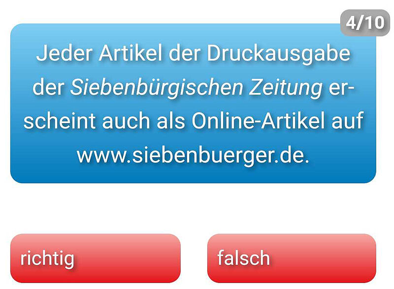 Das Quiz fragt auch nach dem Verh�ltnis von ...