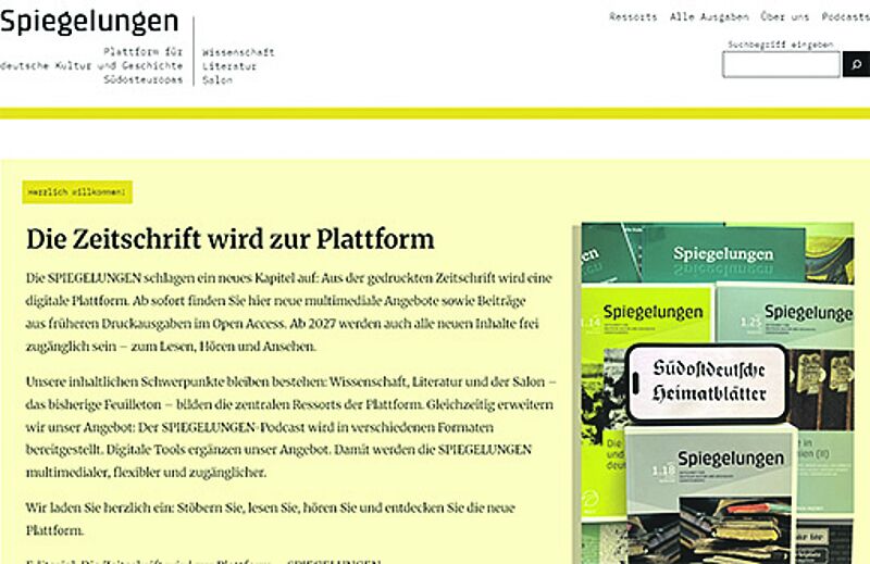 Screenshot der neuen digitalen Plattform ...