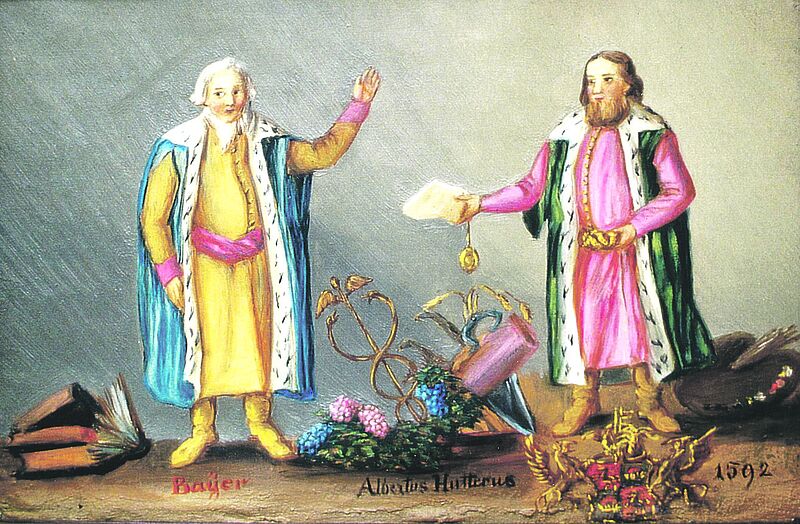 Sachsengraf Albert Huet (rechts) mit dem ...