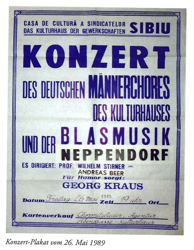 Plakat aus dem Buch „Der Hermannstädter deutsche ...