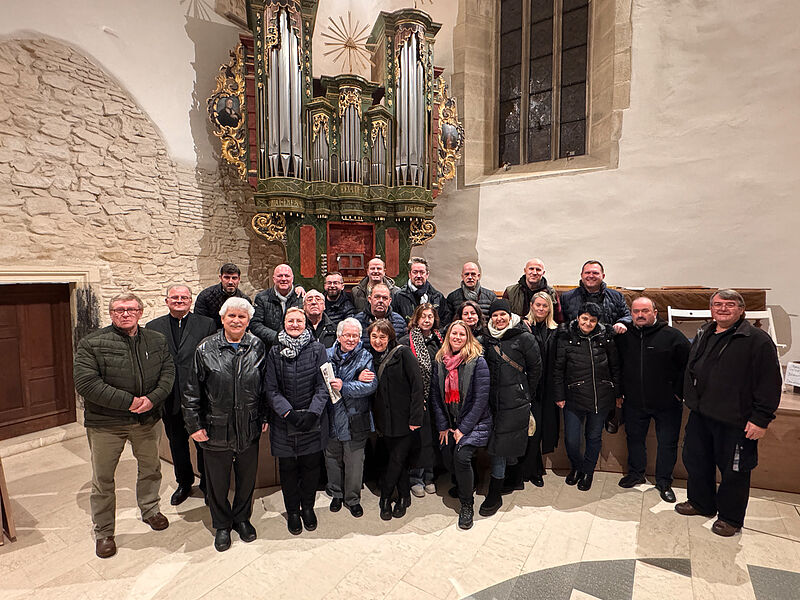 Die „Workshop“-Gruppe nach dem Weihnachtskonzert ...