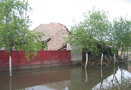 Verheerende Wasserflut in Otelec bei Temeswar.