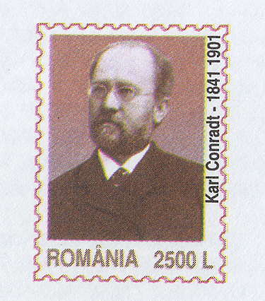 Briefmarke der rumnischen Post wrdigt Dr. Carl Conradt
