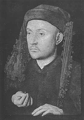 Der "Mann mit der blauen Sendelbinde" des Jan van Eyck (1390-1441), ein kleinformatiges Gemlde, l auf Holz, 22,5 x 16,6 cm, ist das Kabninettstck der Brukental’schen Sammlung. Seit 1949 befindet es sich, mit den wertvollsten von Samuel von Brukenthal erworbenen Gemlden, in der Nationalgalerie in Bukarest.