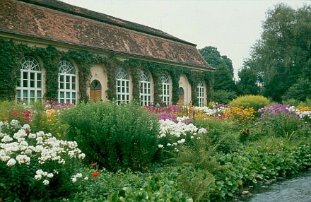 Frecker Gartenanlage des Barons von Brukenthal: Orangerie mit vorgelagertem Hochstaudengarten