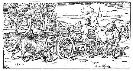 Ernst Preler (19. Jahrhundert): Der Fuchs betrgt den Bauern um die Fische, der Wolf frisst sie.