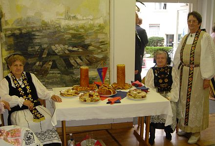 Stand der Siebenbrger Sachsen bei der 30-jhrigen Jubilumsfeier des Hauses der Heimat in Stuttgart. Foto: Martin Schnabel