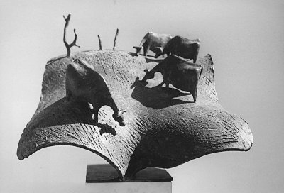 Skulptur von Kurtfritz Handel: Busenweide, Bronze, 1997.