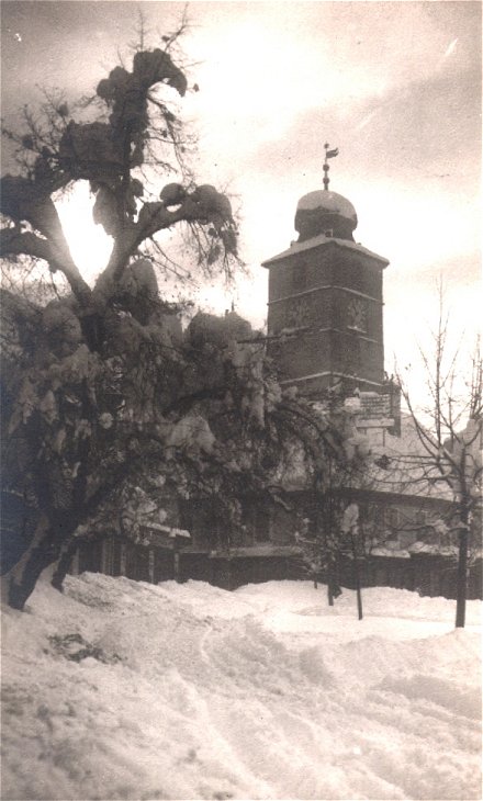 Der Kleine Ring in Hermannstadt im Winterlicht - auf einer alten Postkarte