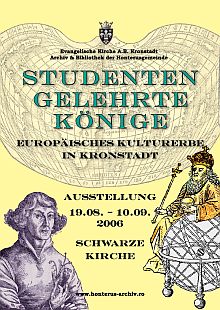 Plakat der Ausstellung in der Schwarzen Kirche zu Kronstadt.