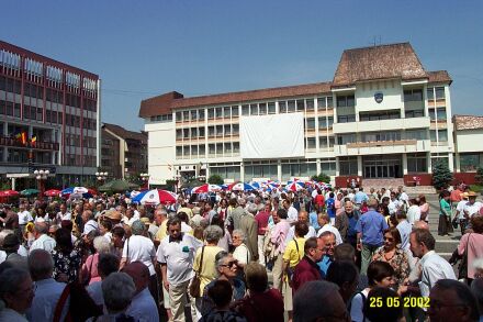 Mediascher Rathausplatz whrend der Begegnung. Foto: Gnther Schuster