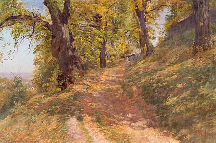 Friedrich Mie: Herbstlandschaft, l auf Leinwand, 2,00 x 1,40 m, 1918