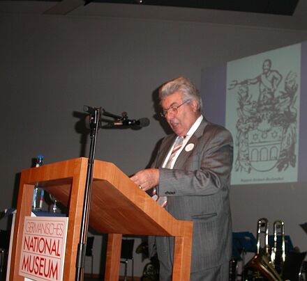 Dr. Michael Kroner bei seinem Vortrag im Germanischen Nationalmuseum. Foto: Doris Hutter