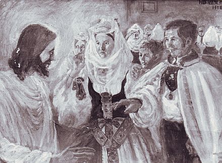 Der auferstandene Christus erscheint dem Volk (1938). lbild der Hermannstdter Malerin Henriette Bielz, 73 x 101 cm. Privatbesitz Rumnien. Foto: Konrad Klein 