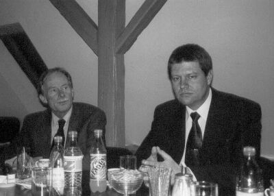 Frank Reuter und Brgermeister Klaus Johannis bei der Jahresplanungskonferenz in Hermannstadt. Foto: Beatrice Ungar