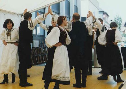 Jugendtanzgruppe Traun bot schwungvolle siebenbrgisch-schsische Tnze in Sierning. Foto: Petra Reiner