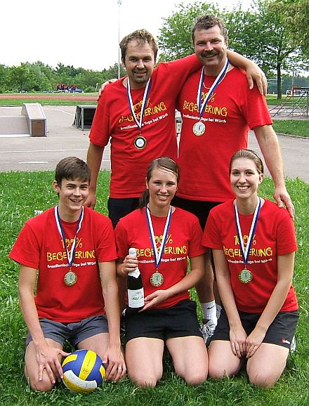 Die Landler Crew aus Augsburg ist Sieger des Volleyballturniers 2007 in Dinkelsbühl.