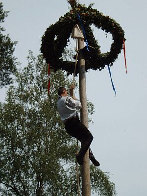 Kronenfest in Waldkraiburg: Alfred Streza auf dem Weg zur Krone. Foto: Michael Schuller