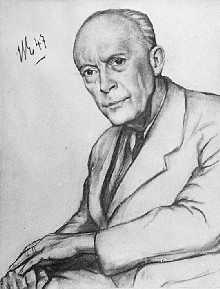 Otto Witting. Zeichnung von Hans Eder, 1947, 48 x 59 cm.