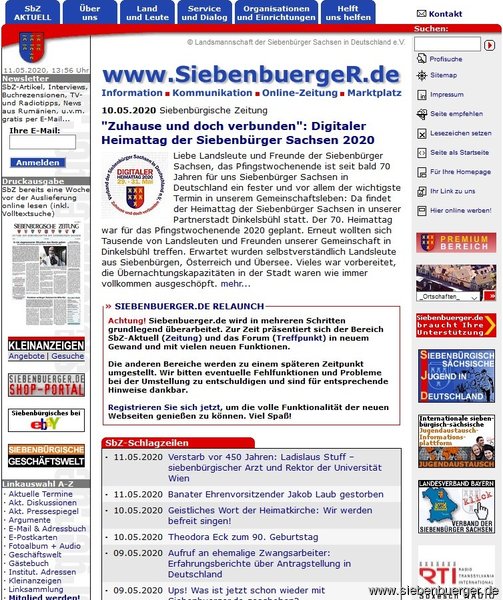 Aussehen der Startseite bis Juni 2007