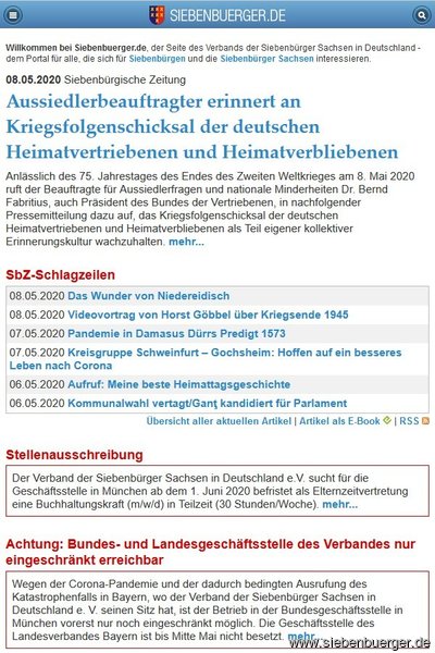 Die mobile Startseite von 2013 bis Mai 2020