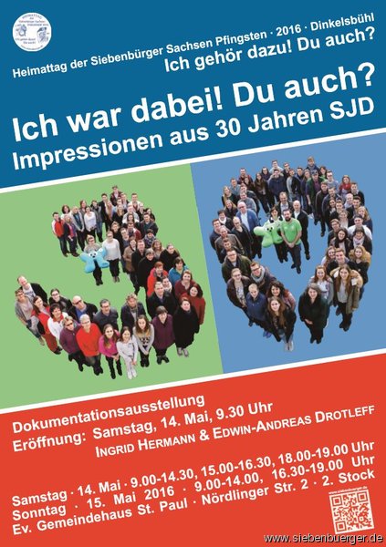 Plakat Ausstellung Ich war dabei! Du auch?  Impressionen aus 30 Jahren SJD