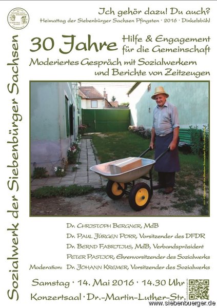 Plakat Ausstellung „Sozialwerk der Siebenbürger Sachsen – 30 Jahre im Dienste der Landsleute“ Plakat Ausstellung „Sozialwerk der Siebenbürger Sachsen – 30 Jahre im Dienste der Landsleute“