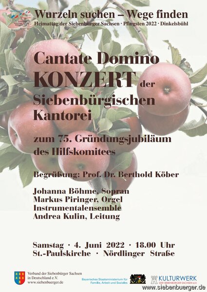Cantate Domino, Festkonzert der Siebenbrgischen Kantorei zum 75. Grndungsjubilum des Hilfskomitees