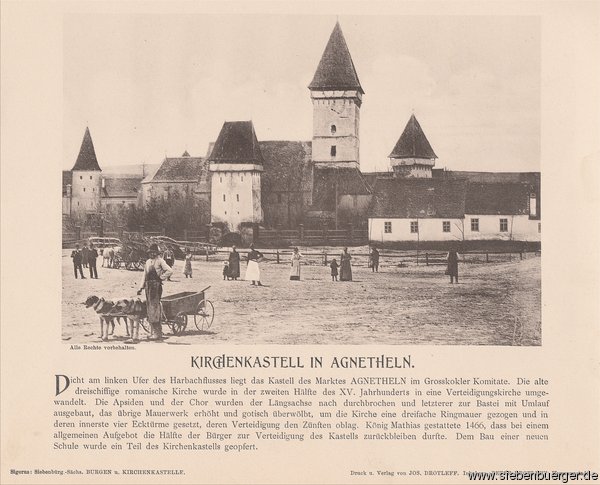 Agnetheln - Kirchenkastell um 1900