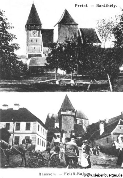 Historische Postkarte: Gruss aus Baassen und Pretai