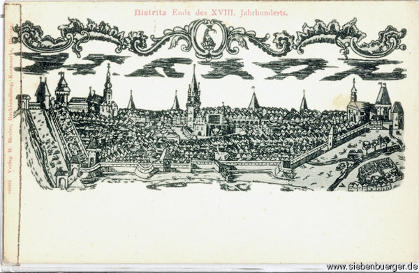 Bistritz. Ende des XVIII.Jahrhunderts.gechickt.Georg Schoenpflug von Gambsenberg