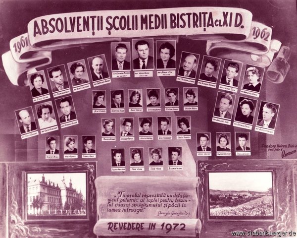 Absolventen des Gymnasiums in Bistritz Jahrgang 1962
