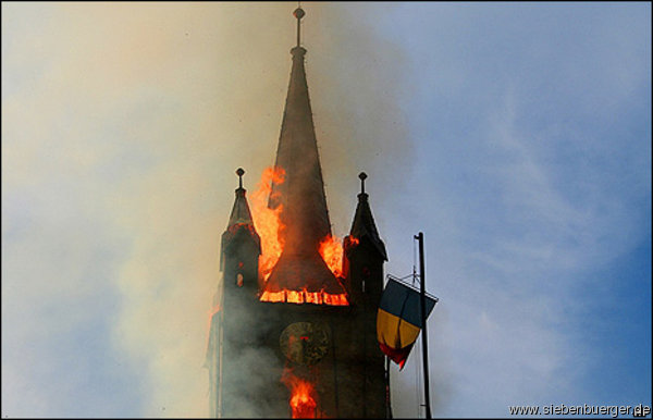 Bistritzer Kirchenturm Brand