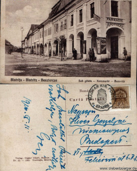 Bistritzer Postkarte 1924
