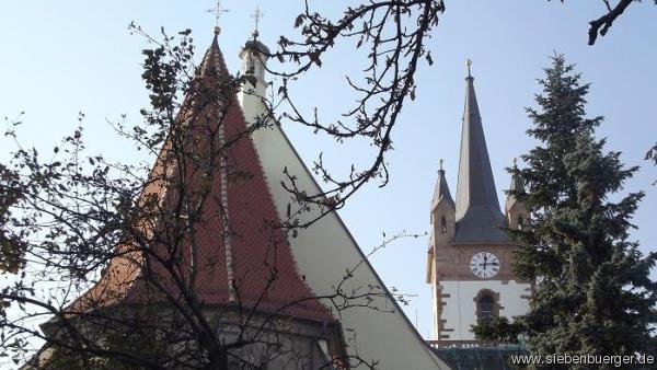 Kirchenturm der Evangelischen Stadtpfarrkirche A.B. aus Bistritz im Nsnerland