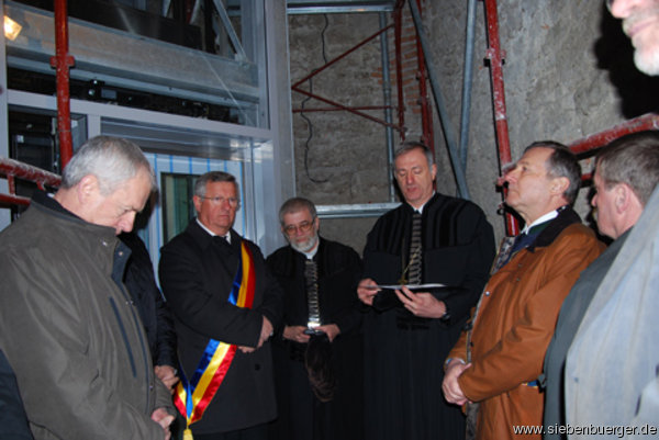 Einweihung des Aufzuges zum Glockenturm in Bistritz 2012 