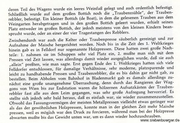 WEINBAU IN FELLDORF:aus dem Felldorfer-Heimatbuch, von Peter Grtner:SI VOAS ET N FELLDERF