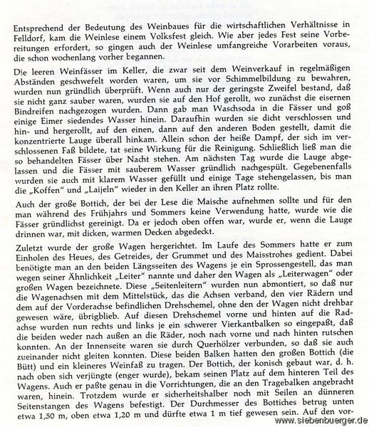 WEINBAU IN FELLDORF:aus dem Felldorfer-Heimatbuch, von Peter Grtner:SI VOAS ET N FELLDERF